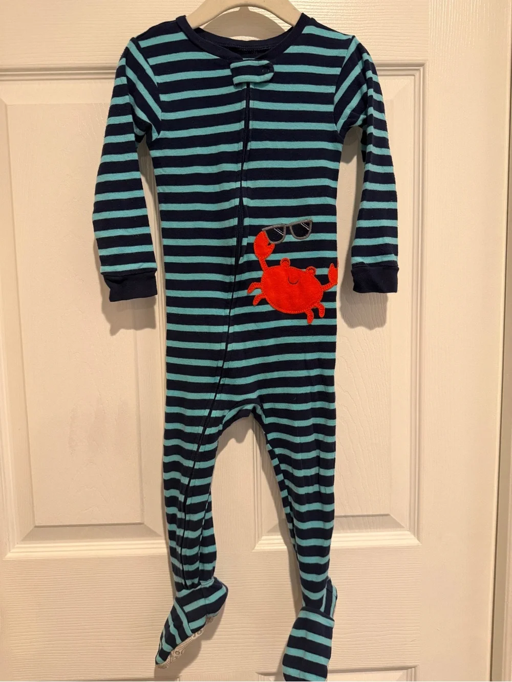 Lot of 4 Carter’s Toddler Boys Footed Pajama Bundle 24M 2T Crab Dino Lion Bear